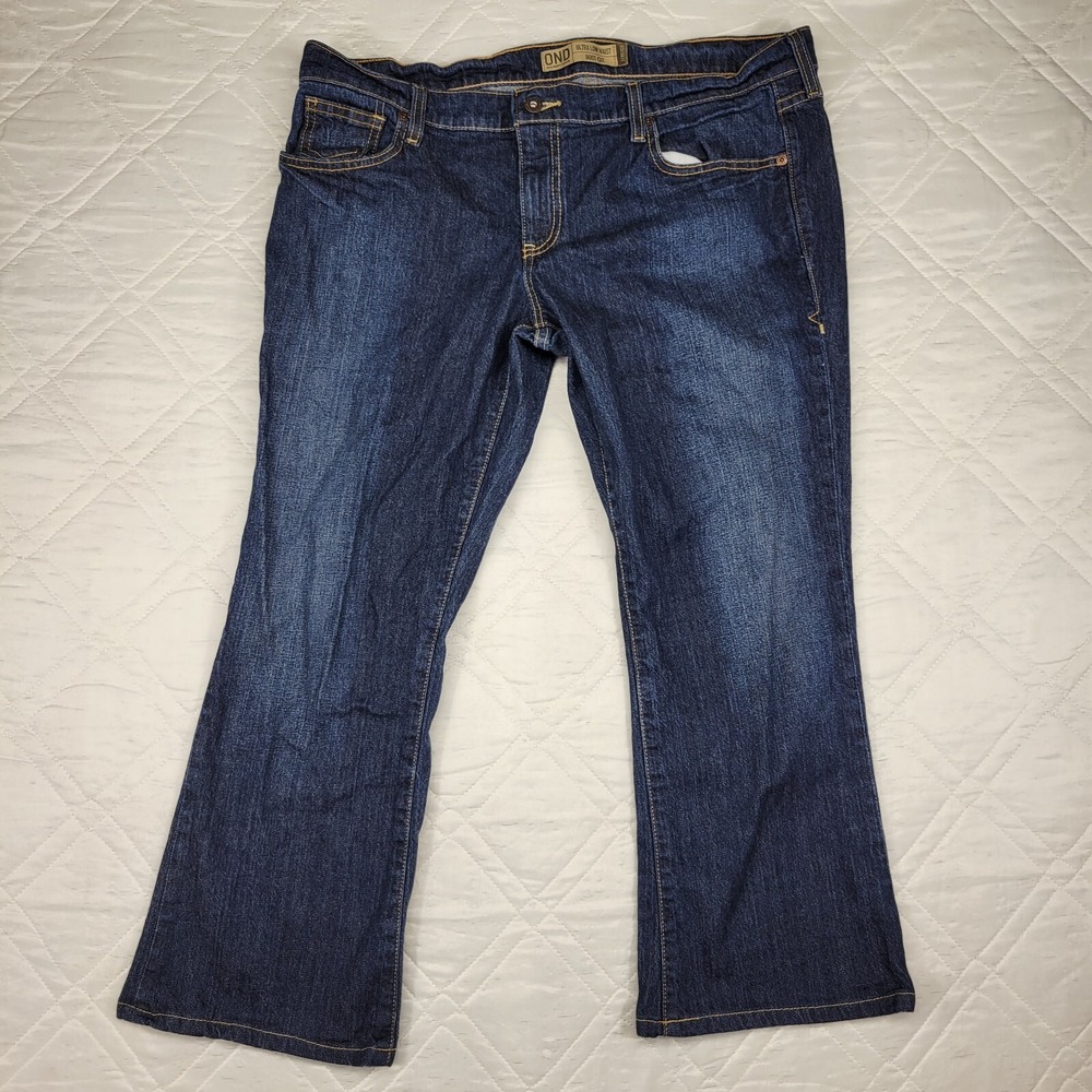 OND Old Navy Denim ultra low waist bootcut streatch blue jeans size‎ 16 short
